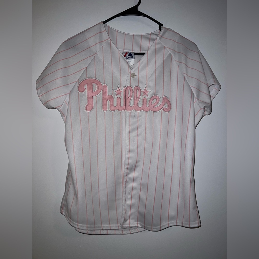 Ladies Philadelphia Phillies Jersey Pink and White
